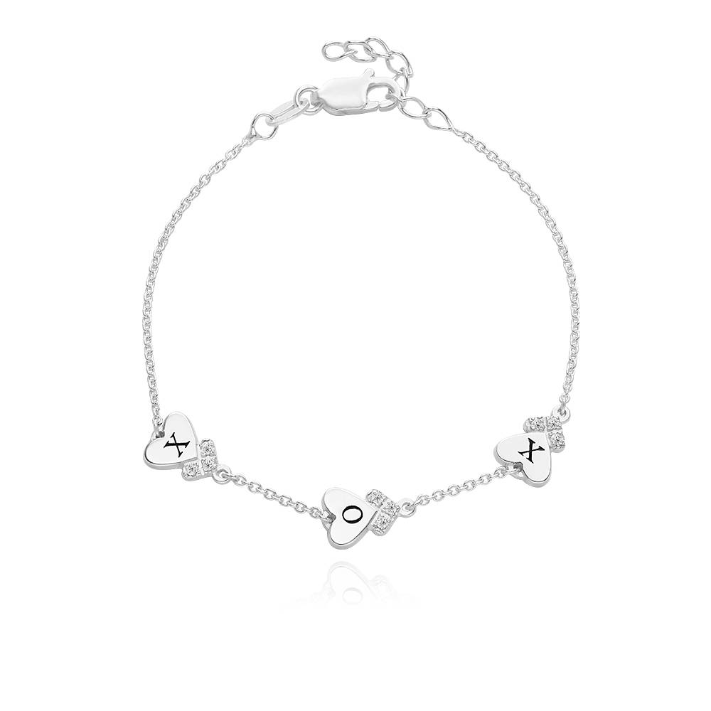 Pulsera Dakota con Inicial de Corazón y Diamantes en Plata-1 Pulsera Dakota con Inicial de Corazón y Diamantes en Plata-1 foto de producto