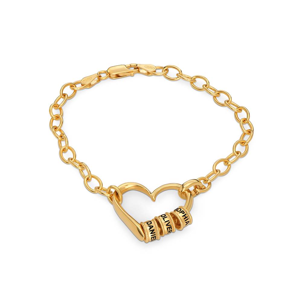 Pulsera Delina con Cuentas Grabadas en Baño de Oro-1 foto de producto