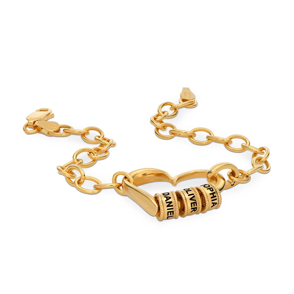 Pulsera Delina con Cuentas Grabadas en Baño de Oro-2 foto de producto