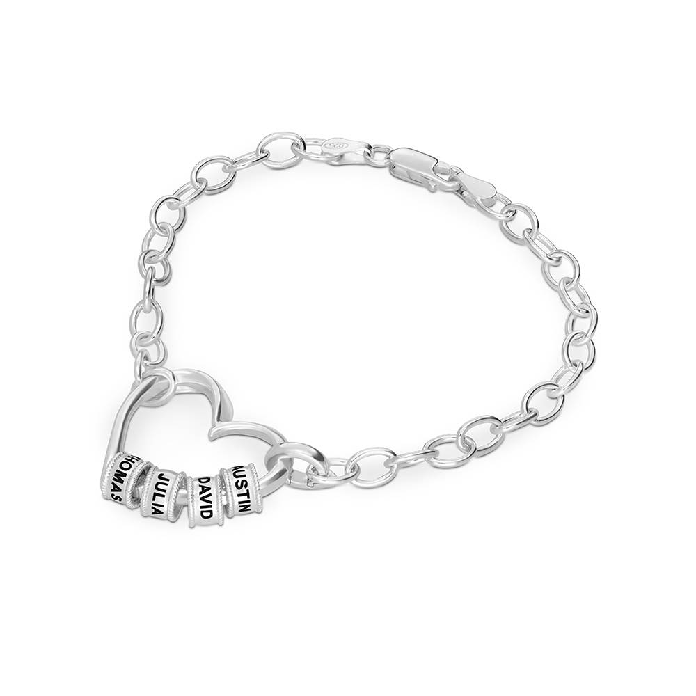 Pulsera Delina con Cuentas Grabadas en Plata-1 foto de producto