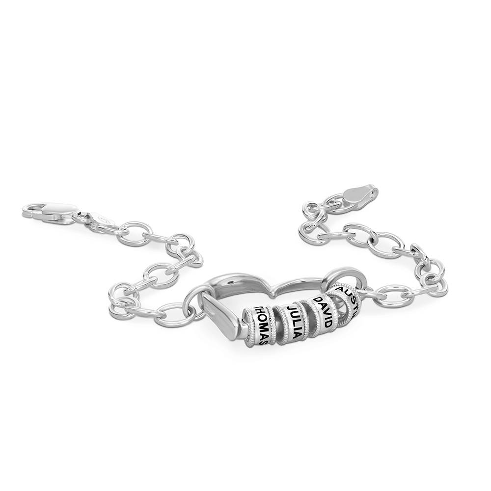 Pulsera Delina con Cuentas Grabadas en Plata-2 foto de producto