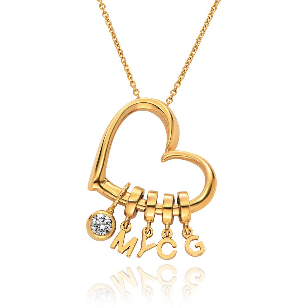 Collar Delina con Iniciales Colgantes y Diamante de 0.25 ct en Baño de Oro-1 foto de producto