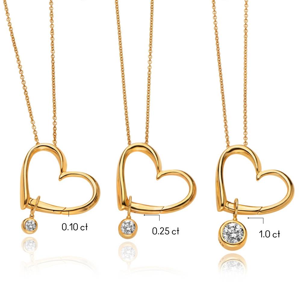 Collar Delina con Iniciales Colgantes y Diamante de 0.25 ct en Baño de Oro-6 foto de producto