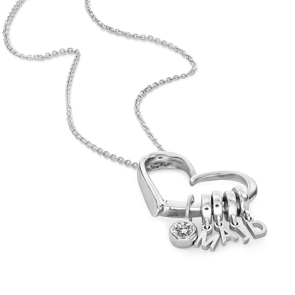 Collar Delina con Iniciales Colgantes y Diamante de 0.25 ct en Plata-1 foto de producto