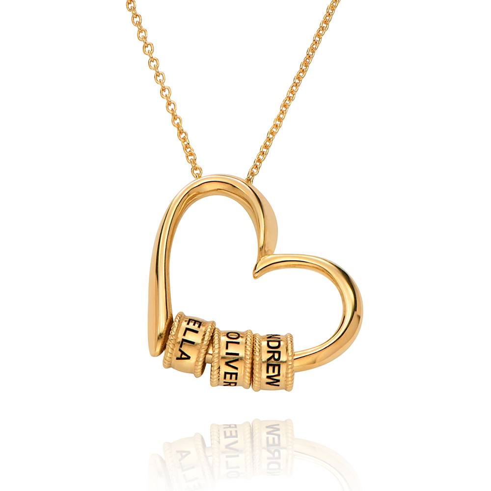 Collar Delina con Cuentas Grabadas en Oro Vermeil de-1 foto de producto