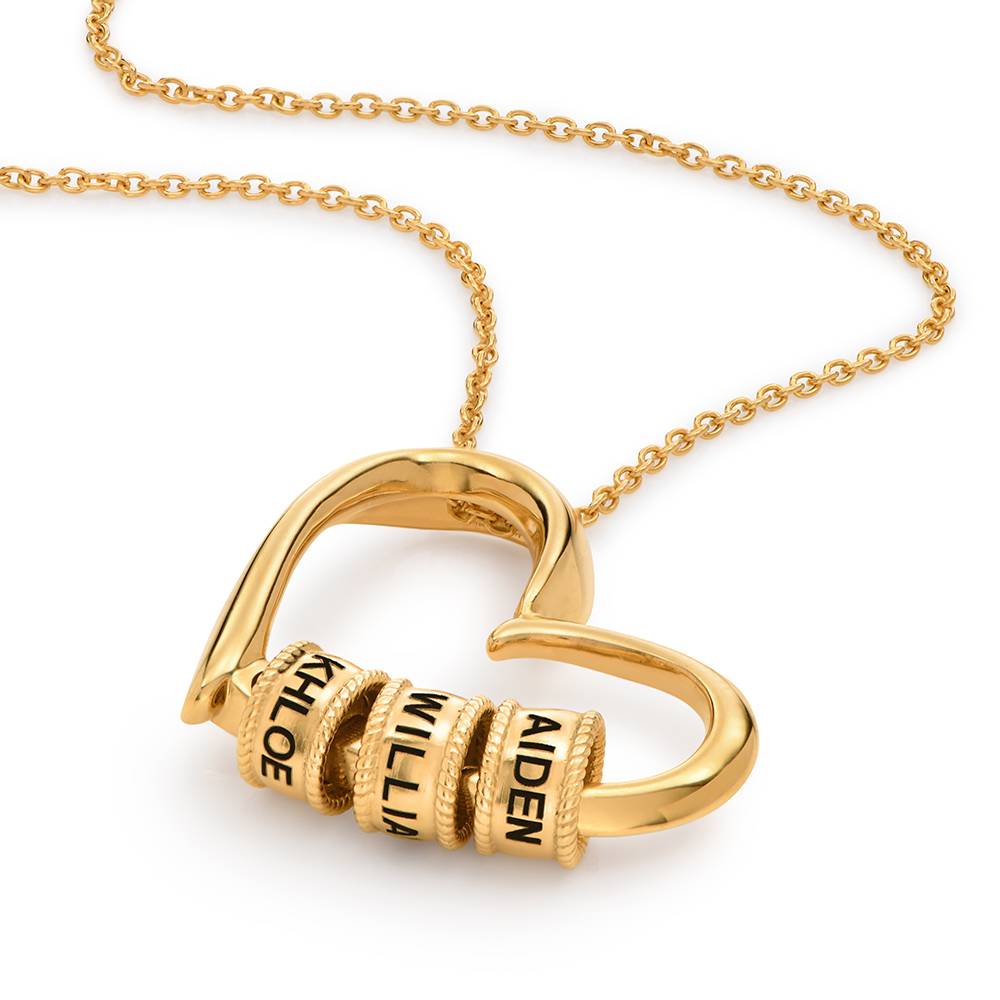 Collar Delina con Cuentas Grabadas en Oro Vermeil de-6 foto de producto