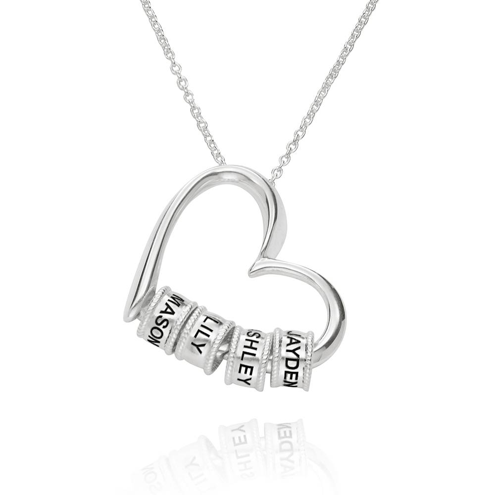 Collar Delina con Cuentas Grabadas en Plata-1 foto de producto