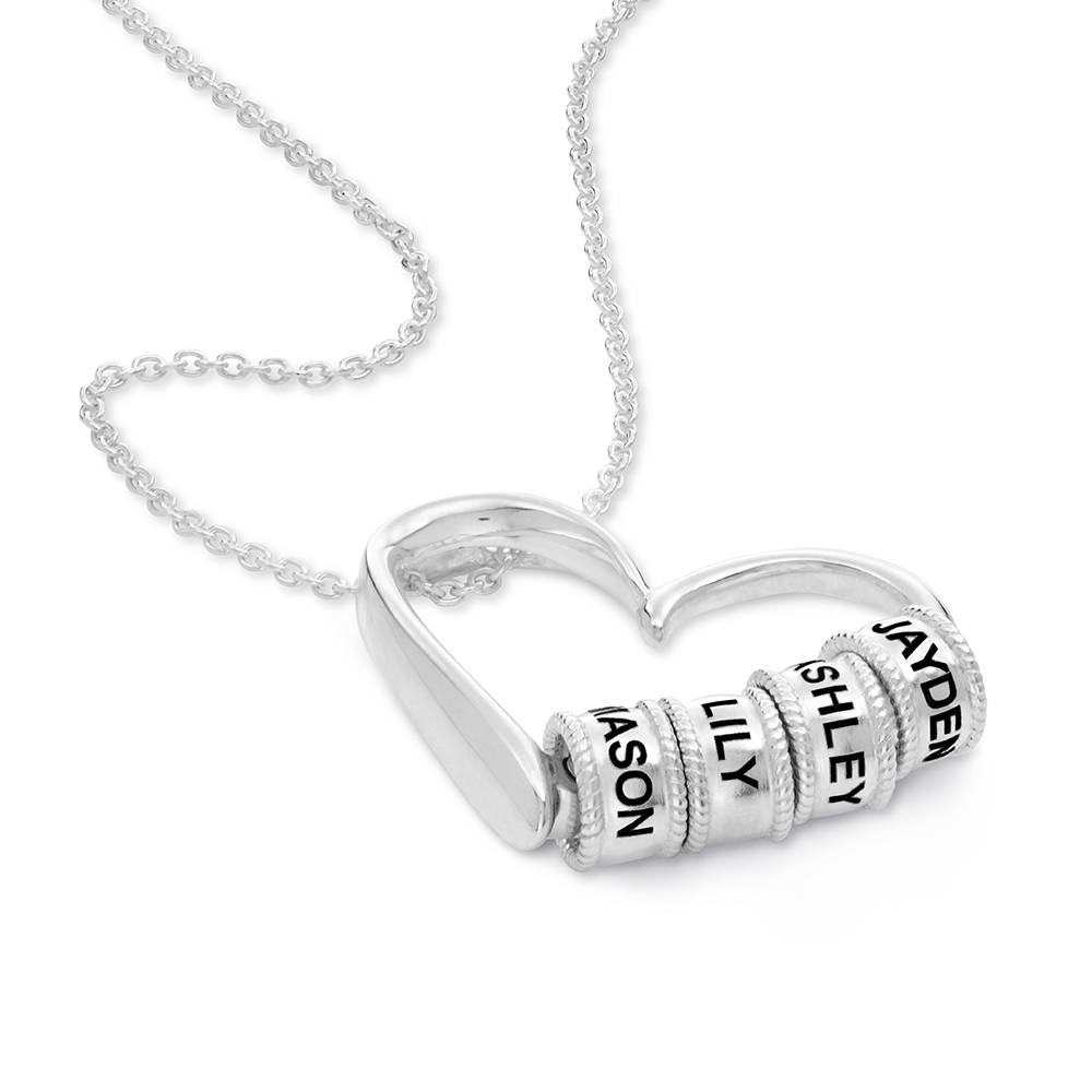 Collar Delina con Cuentas Grabadas en Plata-2 foto de producto