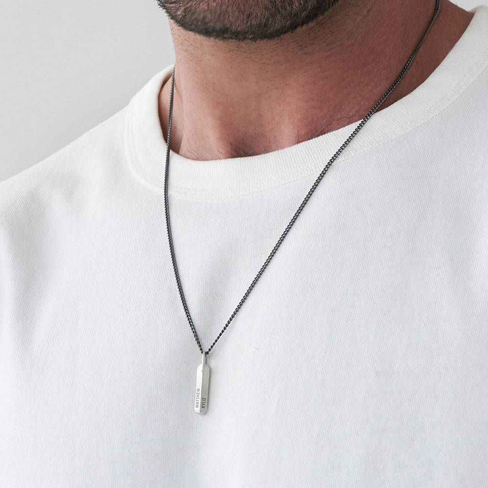 Collar de Hombre Barra Vertical en Plata-3 Collar de Hombre Barra Vertical en Plata-3 foto de producto