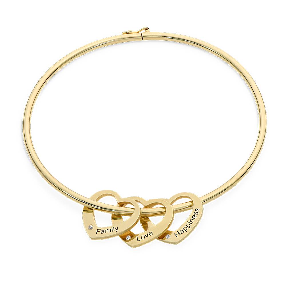 Colgante Corazón con Diamante para Pulsera Rígida Chelsea en Baño de Oro-2 foto de producto