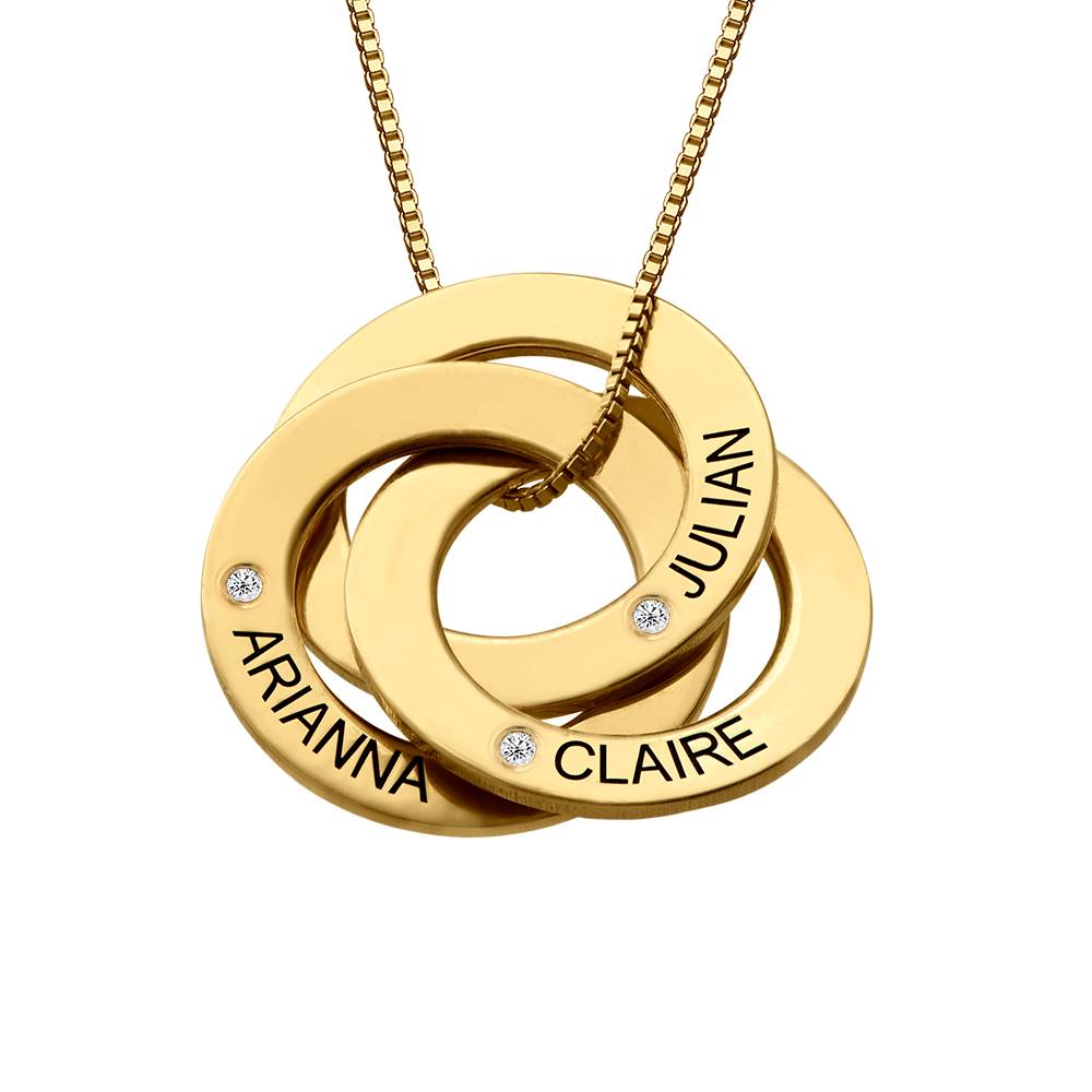 Collar de Anillos Rusos con Diamantes en Baño de Oro-1 Collar de Anillos Rusos con Diamantes en Baño de Oro-1 foto de producto
