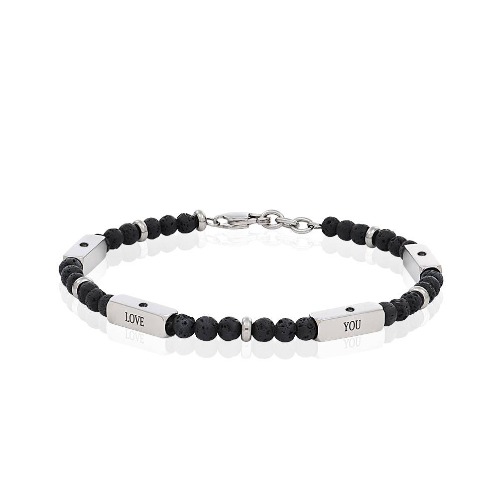 Pulsera de Cuentas East Coast Personalizada con Piedras de Lava y Diamantes-2 foto de producto