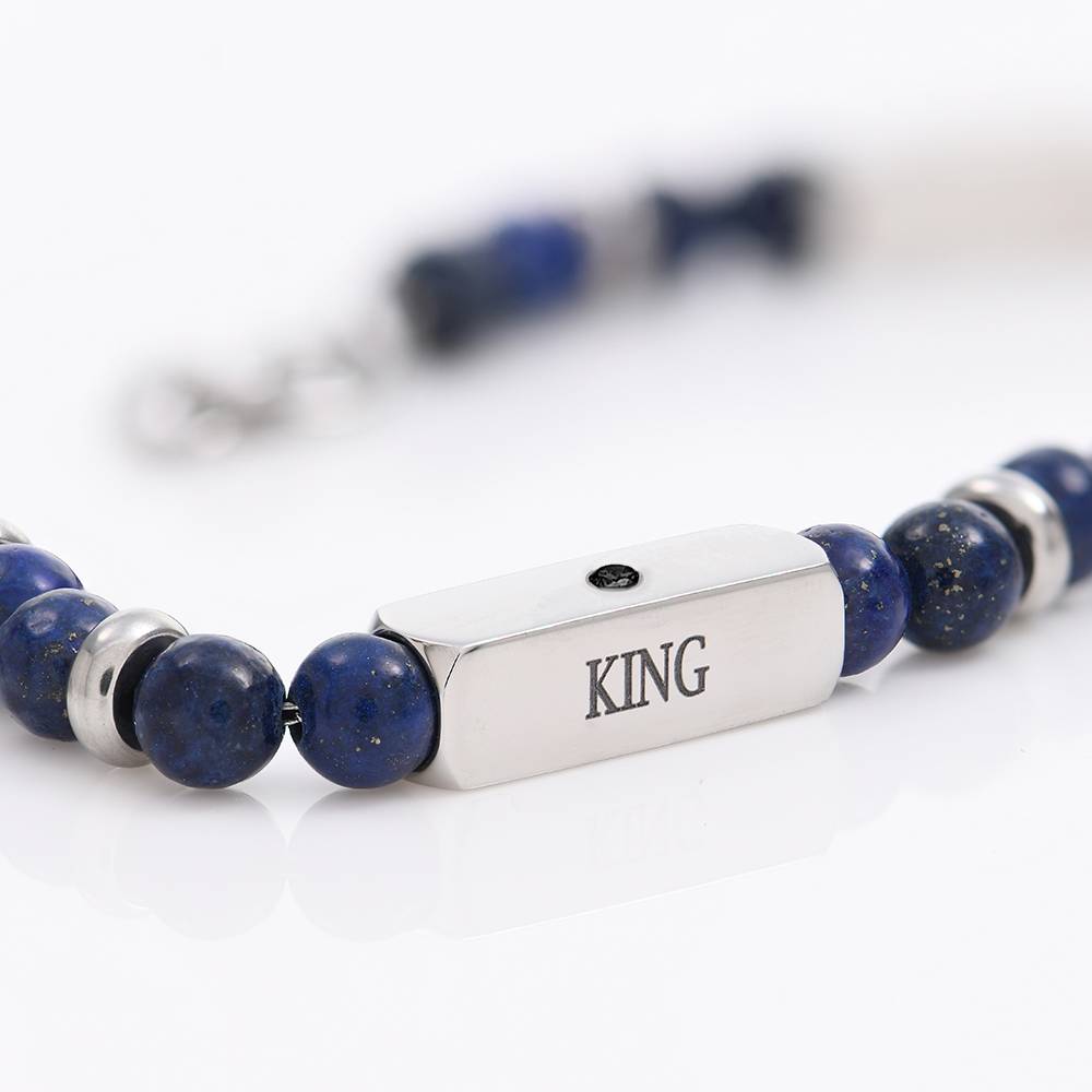 Pulsera de Cuentas East Coast Personalizada con Piedras Lapislázuli y Diamantes-3 foto de producto