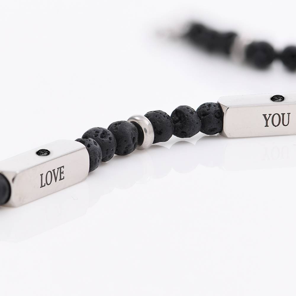 Pulsera de Cuentas East Coast Personalizada con Piedras de Lava y Diamantes-1 foto de producto