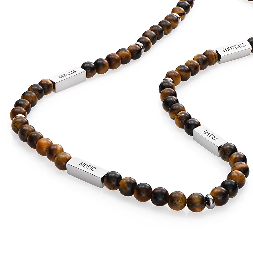 Collar de Cuentas East Coast Personalizado con Piedras Ojo de Tigre-3 Collar de Cuentas East Coast Personalizado con Piedras Ojo de Tigre-3 foto de producto
