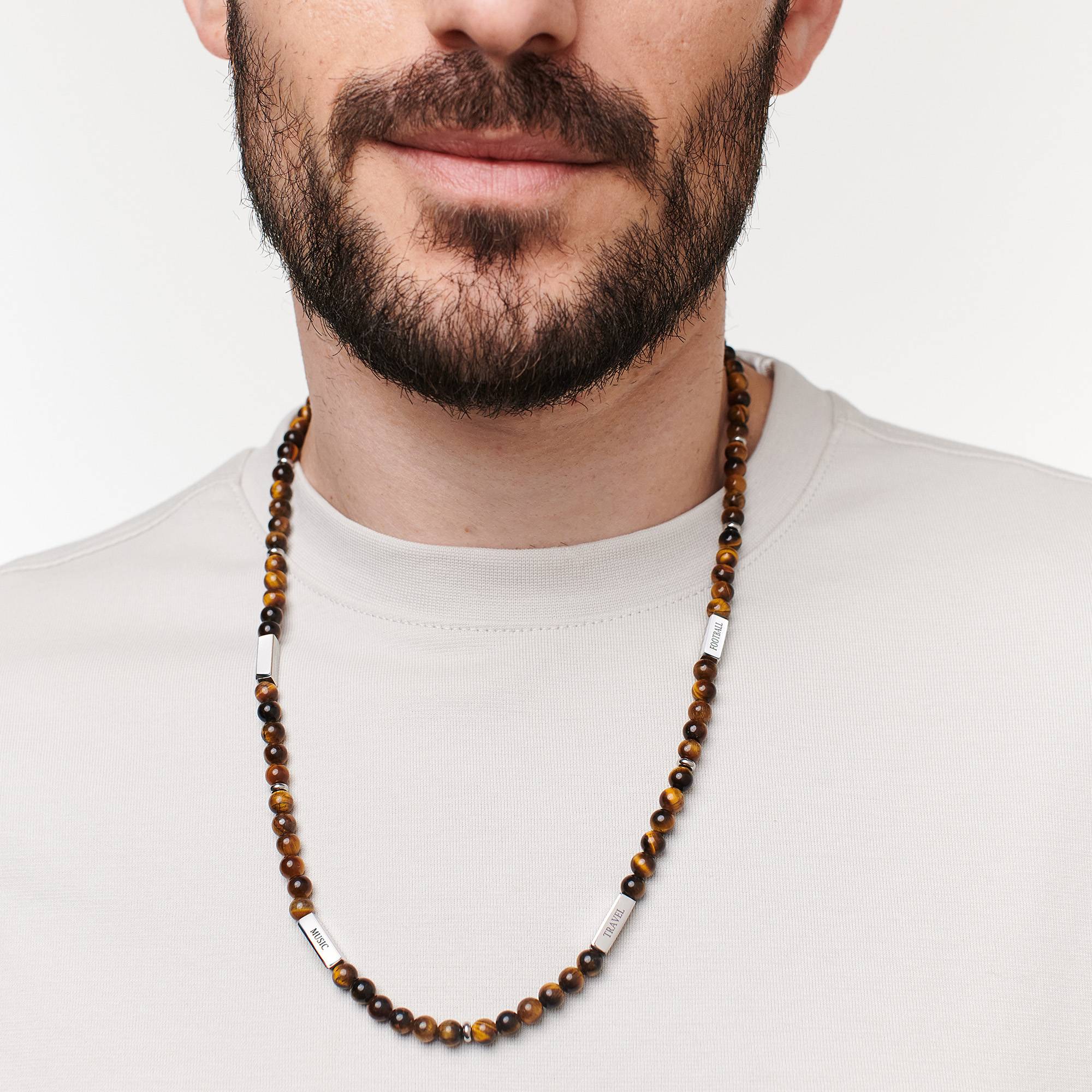 Collar de Cuentas East Coast Personalizado con Piedras Ojo de Tigre-4 Collar de Cuentas East Coast Personalizado con Piedras Ojo de Tigre-4 foto de producto