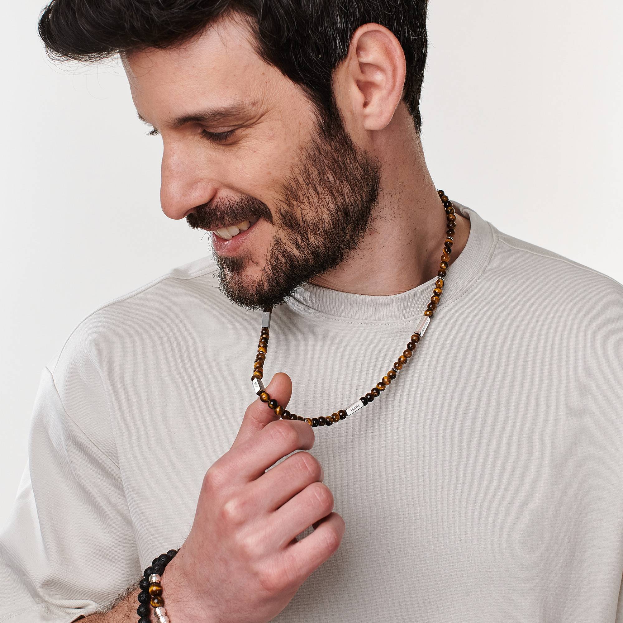 Collar de Cuentas East Coast Personalizado con Piedras Ojo de Tigre-1 Collar de Cuentas East Coast Personalizado con Piedras Ojo de Tigre-1 foto de producto
