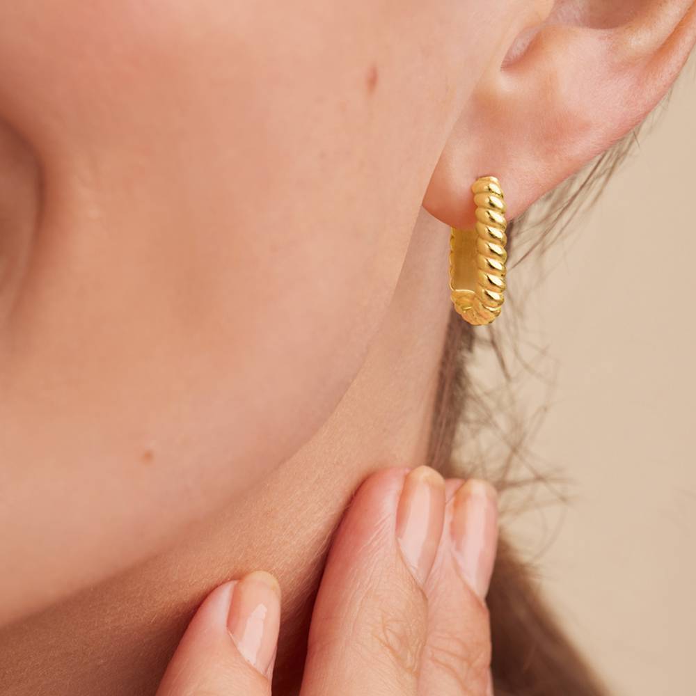 Pendientes Aria de Aro de Cuerda en Vermeil de Oro-3 foto de producto