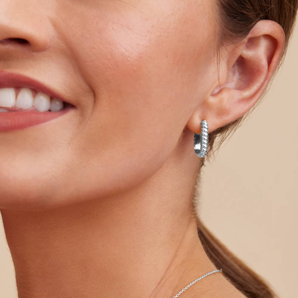 Pendientes Aria de Aro de Cuerda en Plata Esterlina-4 foto de producto