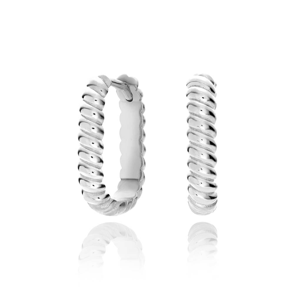 Pendientes Aria de Aro de Cuerda en Plata Esterlina-3 foto de producto