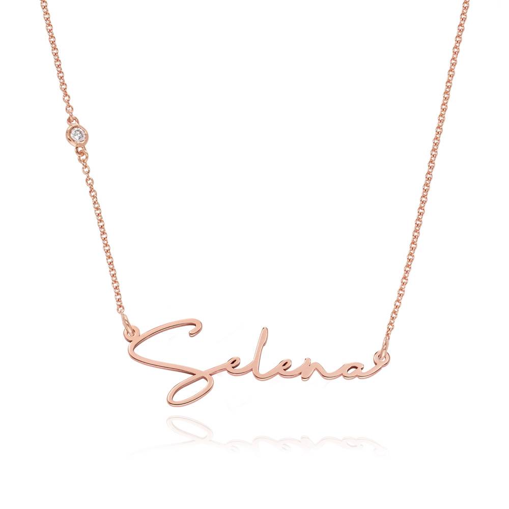 Collar con Nombre Paris Personalizado con Diamante en Vermeil de Oro Rosa-4 Collar con Nombre Paris Personalizado con Diamante en Vermeil de Oro Rosa-4 foto de producto