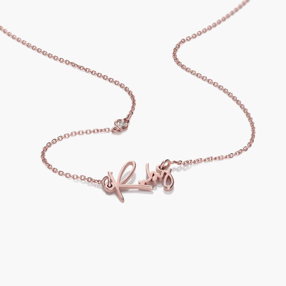 Collar con Nombre Paris Personalizado con Diamante en Vermeil de Oro Rosa-1 Collar con Nombre Paris Personalizado con Diamante en Vermeil de Oro Rosa-1 foto de producto