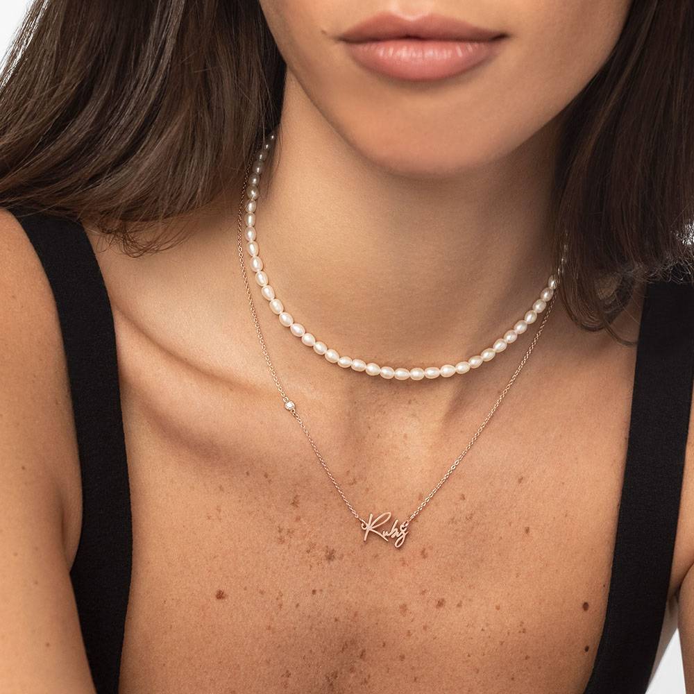 Collar con Nombre Paris Personalizado con Diamante en Vermeil de Oro Rosa-3 Collar con Nombre Paris Personalizado con Diamante en Vermeil de Oro Rosa-3 foto de producto