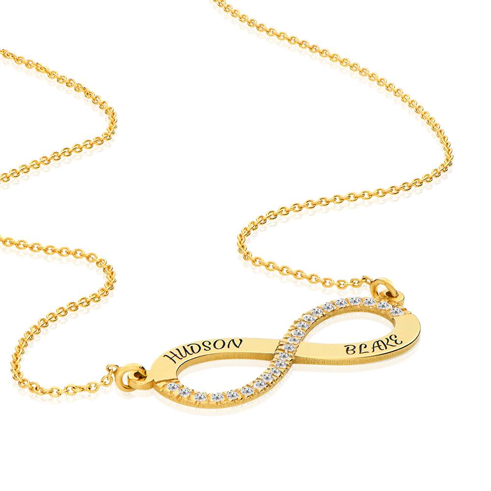 Collar Infinito de Amor Eterno con 0.23ct Diamantes en Vermeil de Oro-5 foto de producto