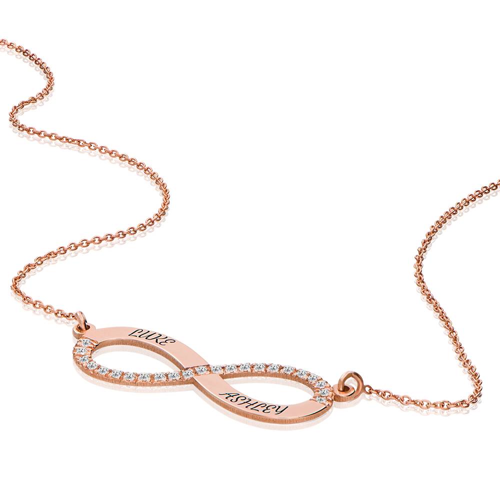Collar Infinito de Amor Eterno con 0.23ct Diamantes en Chapa de Oro Rosa-3 Collar Infinito de Amor Eterno con 0.23ct Diamantes en Chapa de Oro Rosa-3 foto de producto