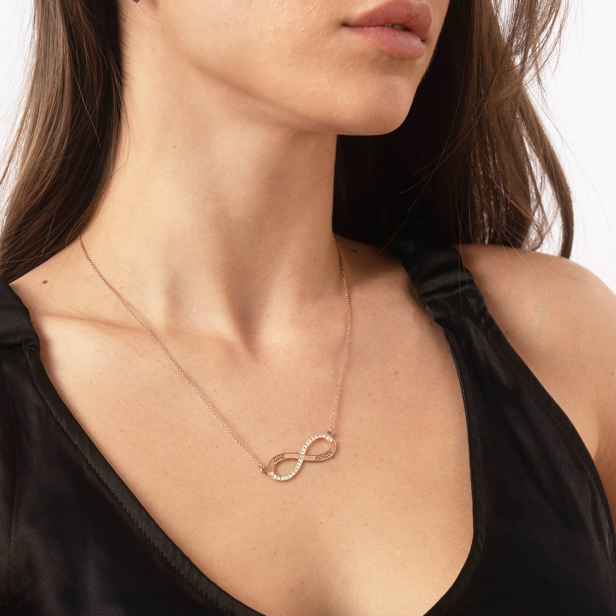 Collar Infinito de Amor Eterno con 0.23ct Diamantes en Chapa de Oro Rosa-2 Collar Infinito de Amor Eterno con 0.23ct Diamantes en Chapa de Oro Rosa-2 foto de producto