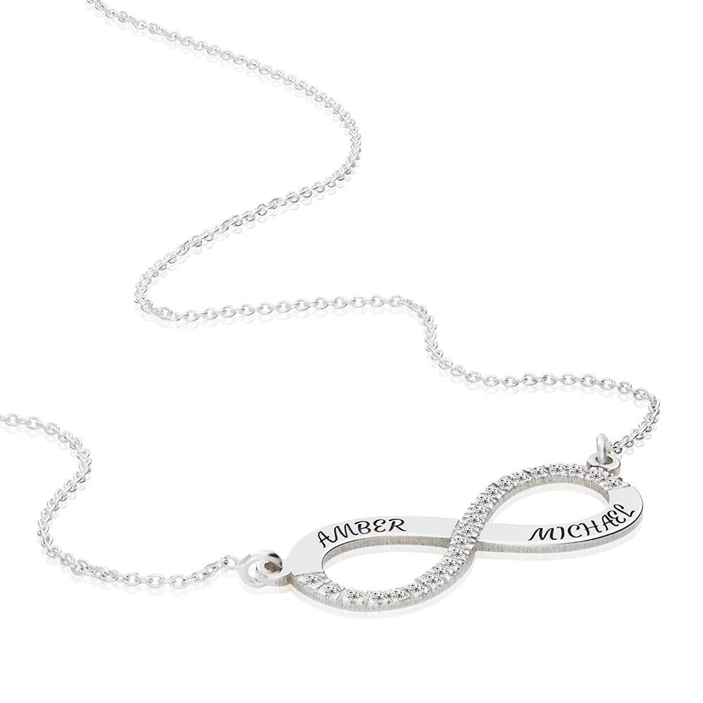 Collar Infinito de Amor Eterno con 0.23ct Diamantes en Plata Esterlina-6 foto de producto