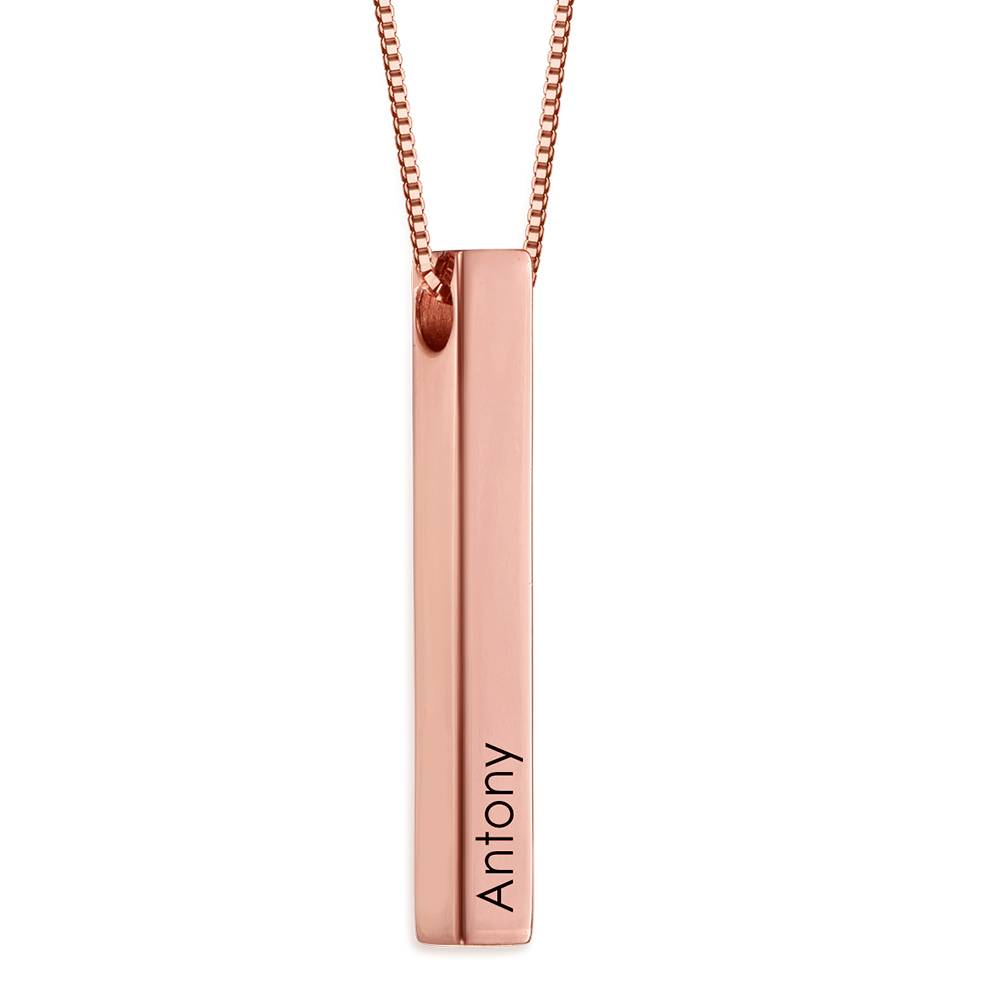 Collar de Barra Totem en 3D en Chapado de Oro Rosa-1 Collar de Barra Totem en 3D en Chapado de Oro Rosa-1 foto de producto