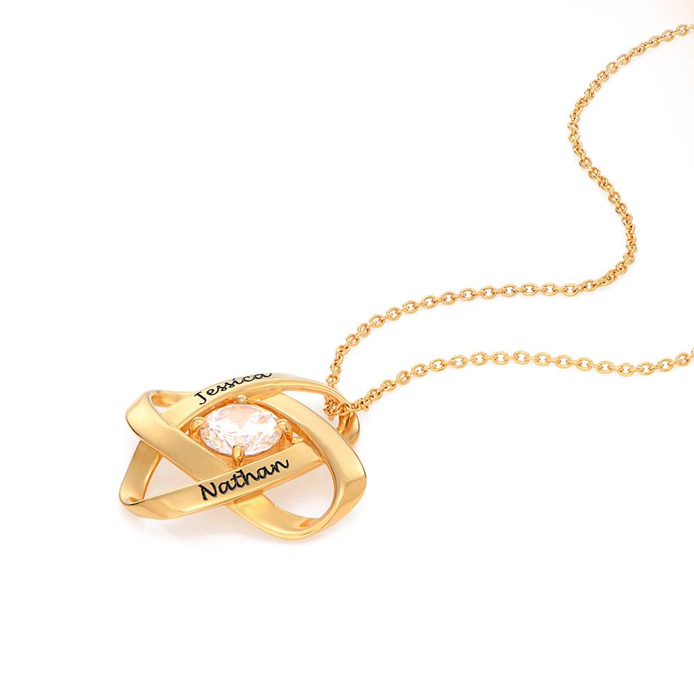 Collar con Nombre Estilo Galaxy con Zirconia Cúbica en Vermeil de Oro-4 foto de producto