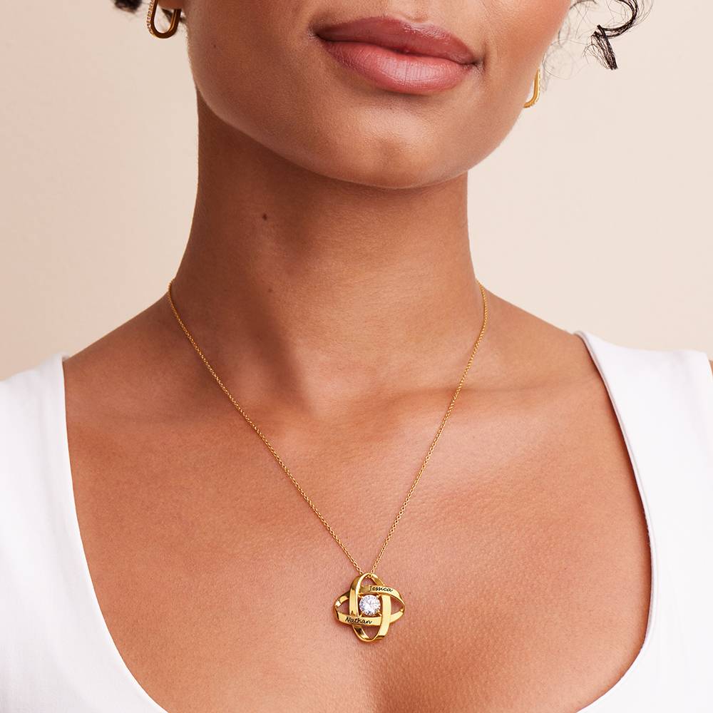 Collar con Nombre Estilo Galaxy con Zirconia Cúbica en Vermeil de Oro-1 foto de producto