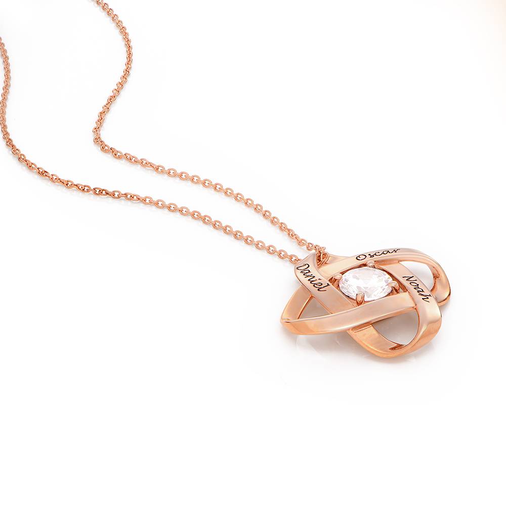 Collar con Nombre Estilo Galaxy con Zirconia Cúbica en Chapa de Oro Rosa-7 foto de producto
