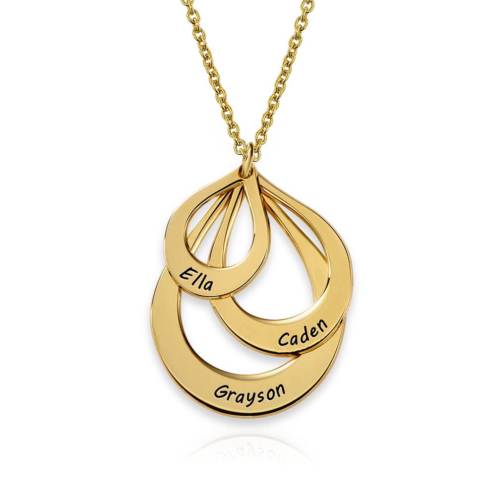 Collar Familiar Grabado en Forma Gota en Baño de Oro-4 Collar Familiar Grabado en Forma Gota en Baño de Oro-4 foto de producto