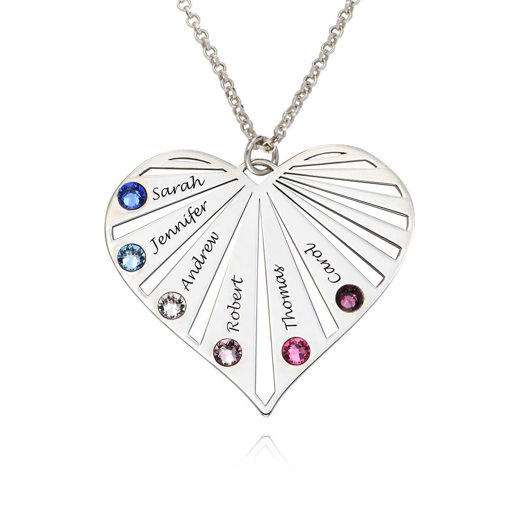 Collar de la Familia con Piedras de Nacimiento en Plata Esterlina-1 foto de producto