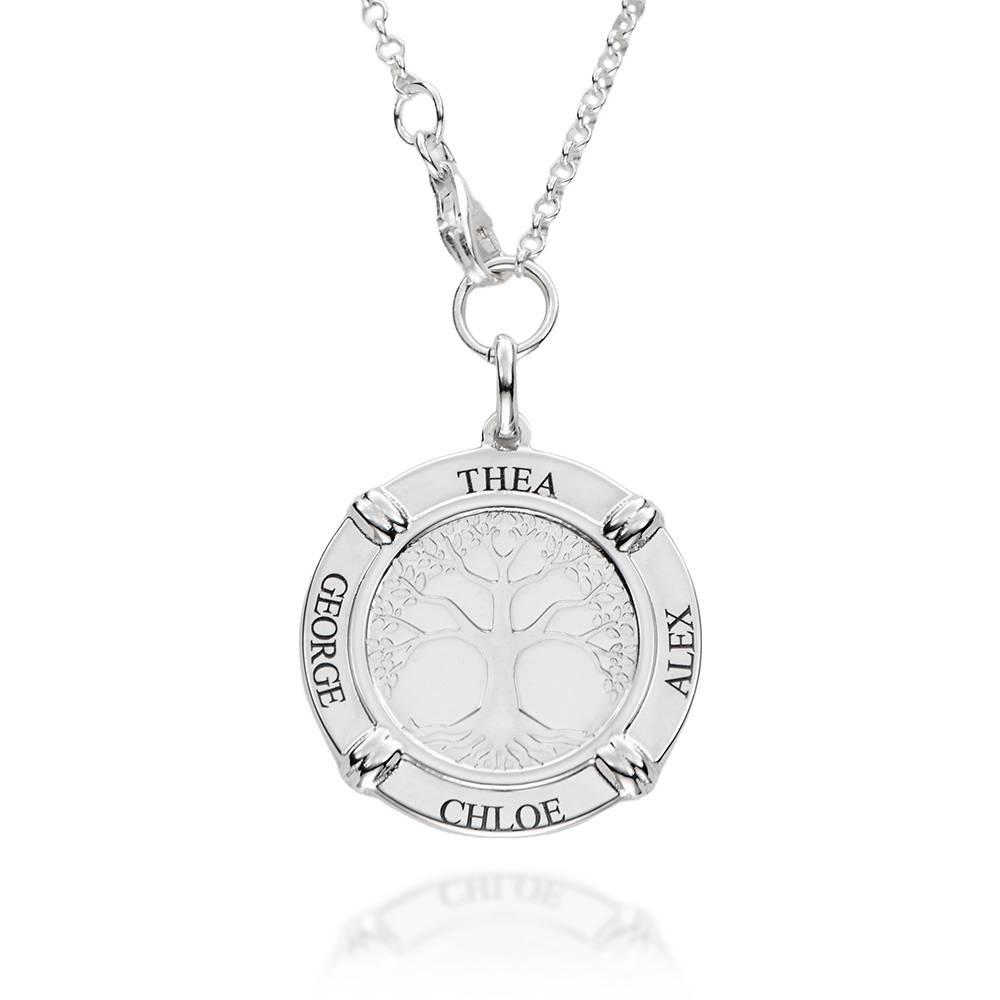 Collar de Nombre Personalizado Raíces Familiares en Plata Esterlina-3 foto de producto