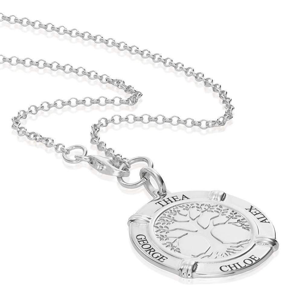Collar de Nombre Personalizado Raíces Familiares en Plata Esterlina-1 foto de producto