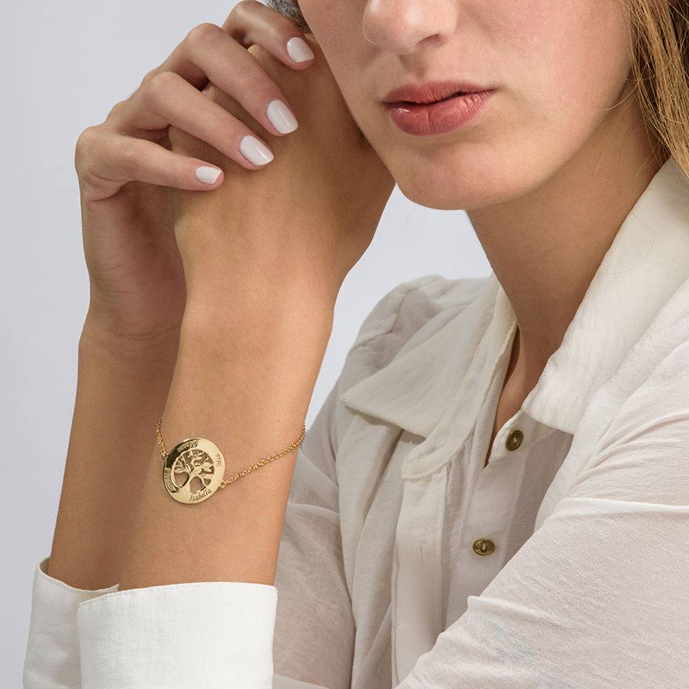 Pulsera Árbol Genealógico con Grabado en Chapa de Oro-2 foto de producto