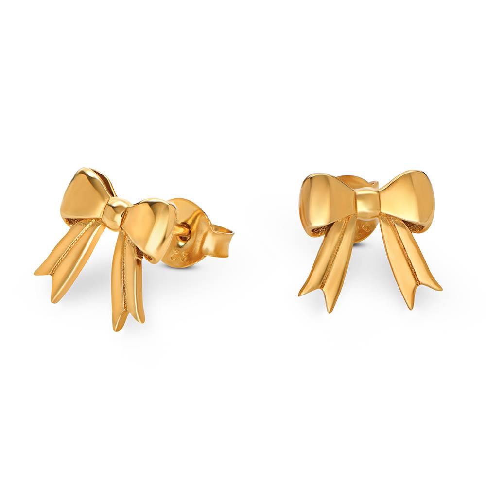 Pendientes de Botón Lazos Eternos en Oro Vermeil-1 foto de producto