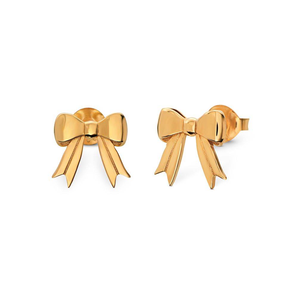 Pendientes de Botón Lazos Eternos en Oro Vermeil-3 foto de producto