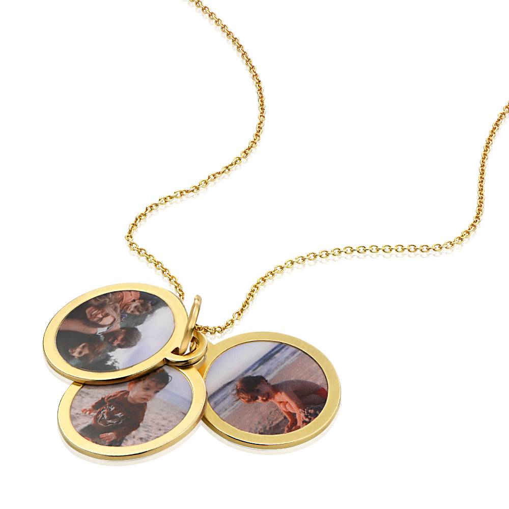 Collar con Colgante de Foto para Siempre en Vermeil de Oro-3 foto de producto