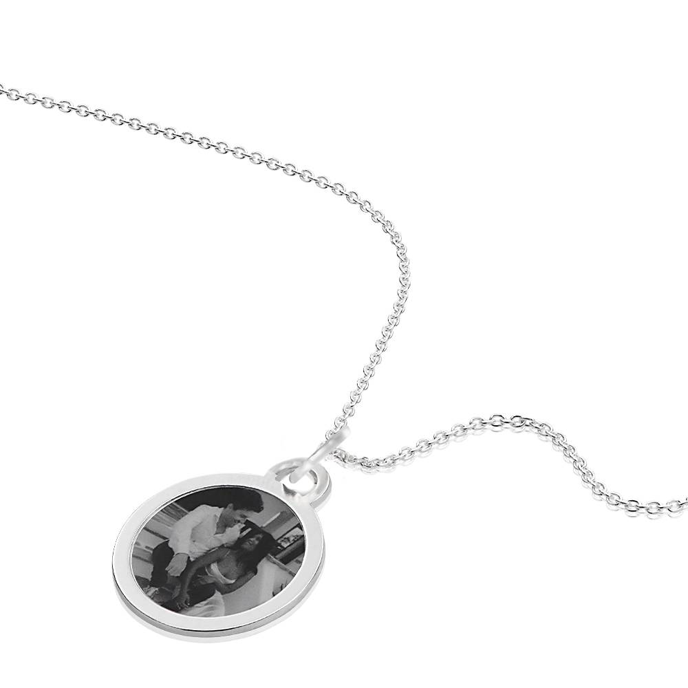Collar con Colgante de Foto para Siempre en Plata-4 foto de producto