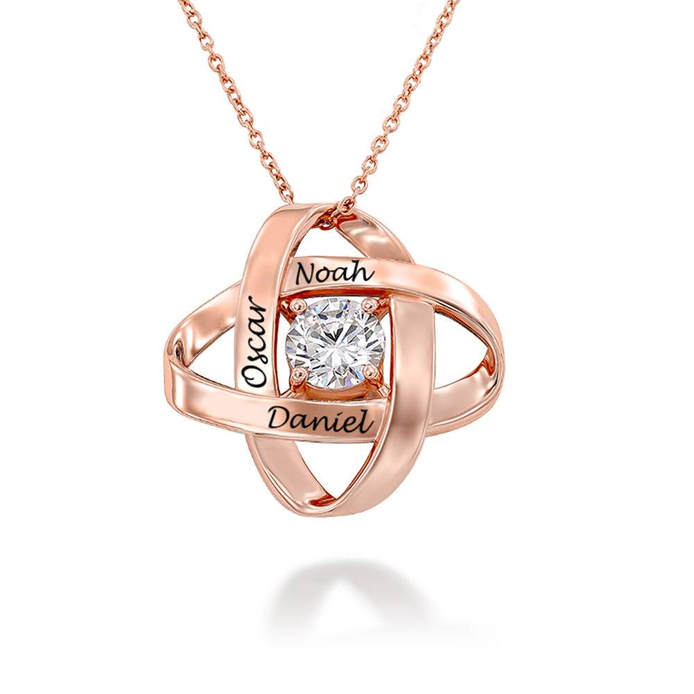 Collar con Nombre Estilo Galaxy con Zirconia Cúbica en Vermeil de Oro Rosa-3 foto de producto