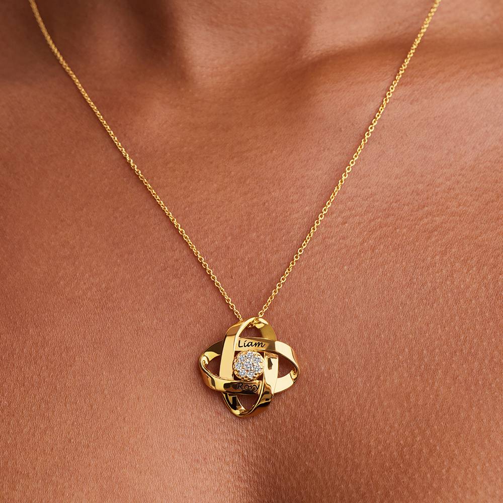 Collar con Nombre Estilo Galaxy con Diamantes en Baño de Oro-4 foto de producto