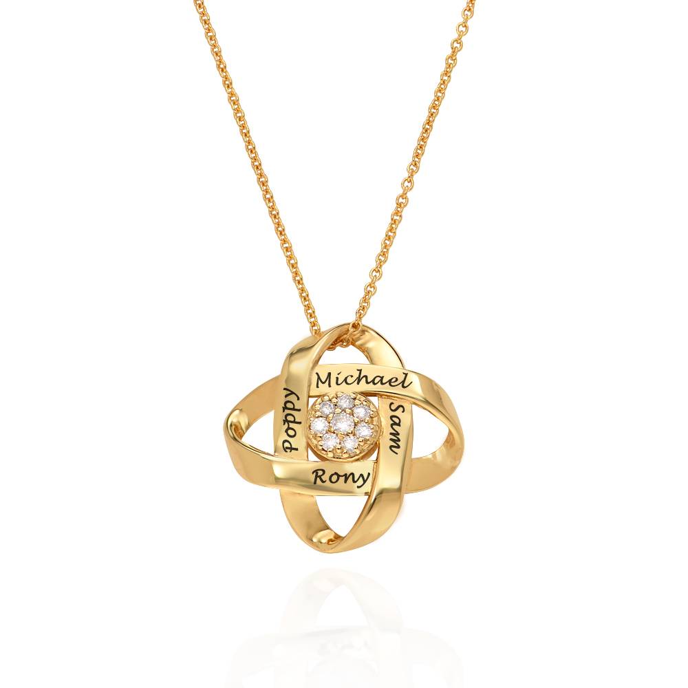 Collar con Nombre Estilo Galaxy con Diamantes en Vermeil de Oro-2 foto de producto