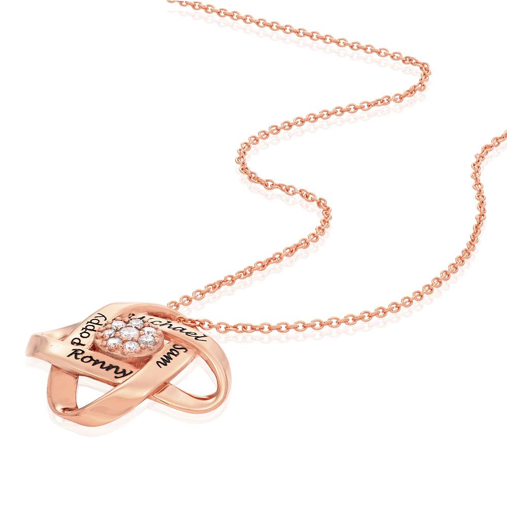 Collar con Nombre Estilo Galaxy con Diamantes en Chapa de Oro Rosa-2 foto de producto