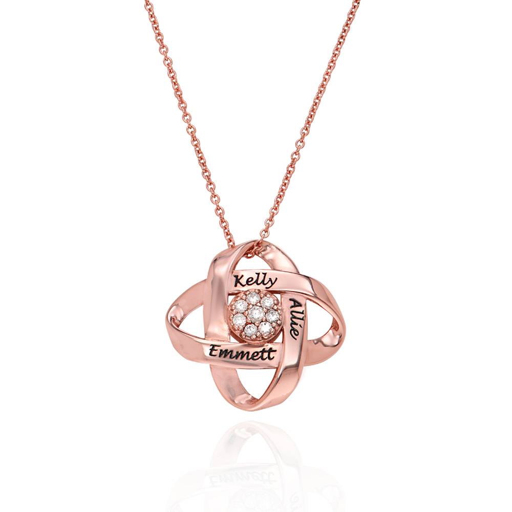 Collar con Nombre Estilo Galaxy con Diamantes en Chapa de Oro Rosa-1 foto de producto