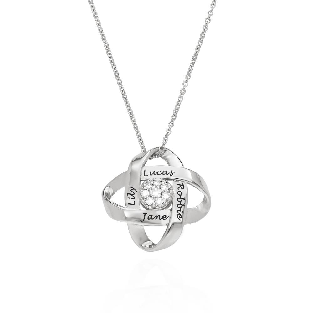 Collar con Nombre Estilo Galaxy con Diamantes en Plata de Ley 925-2 foto de producto